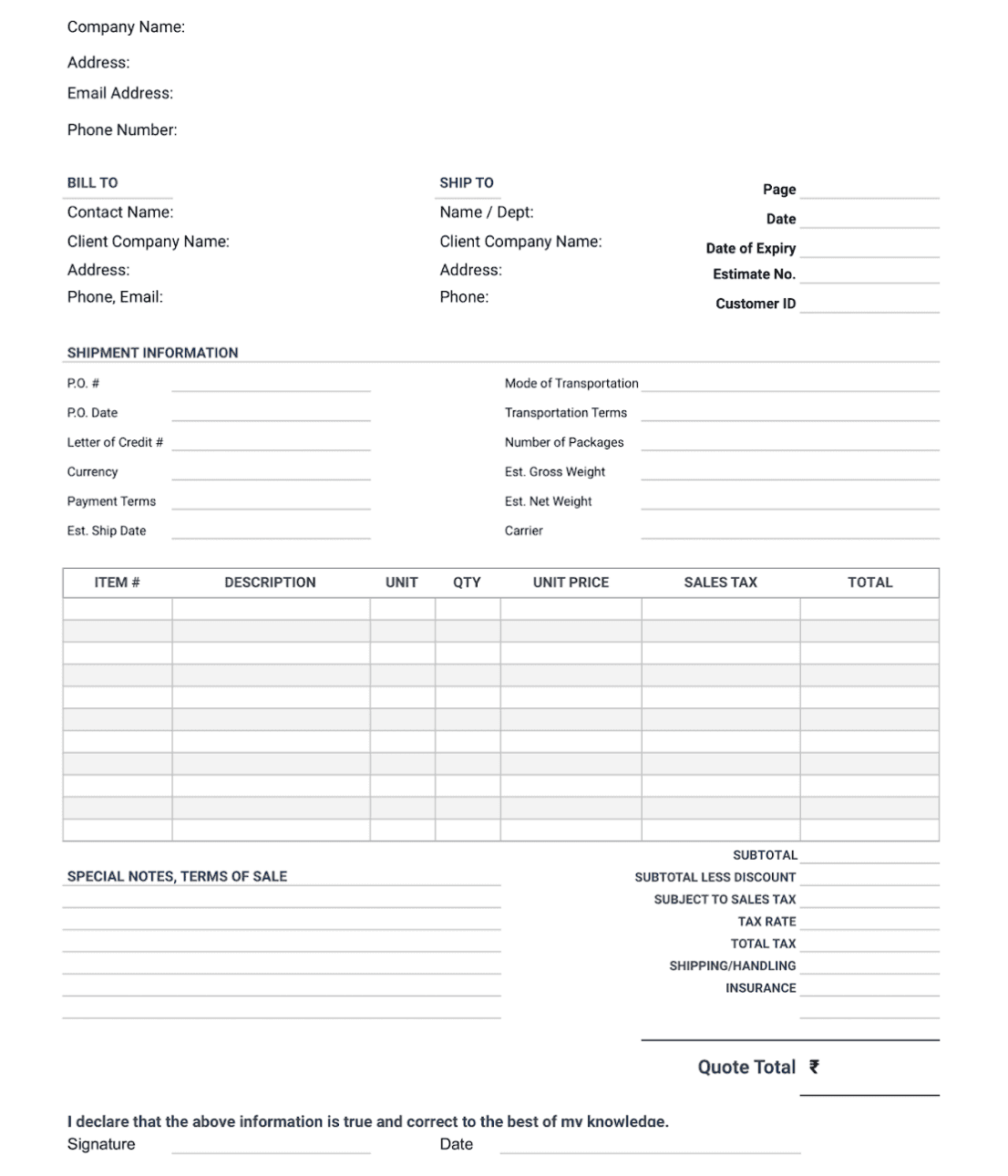 Proforma Invoice : 2
