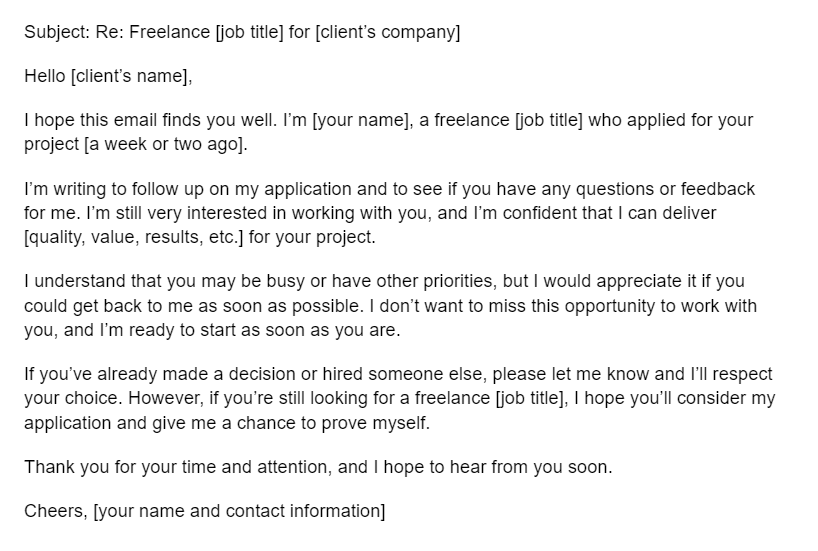 Sample email to the client asking for requirements