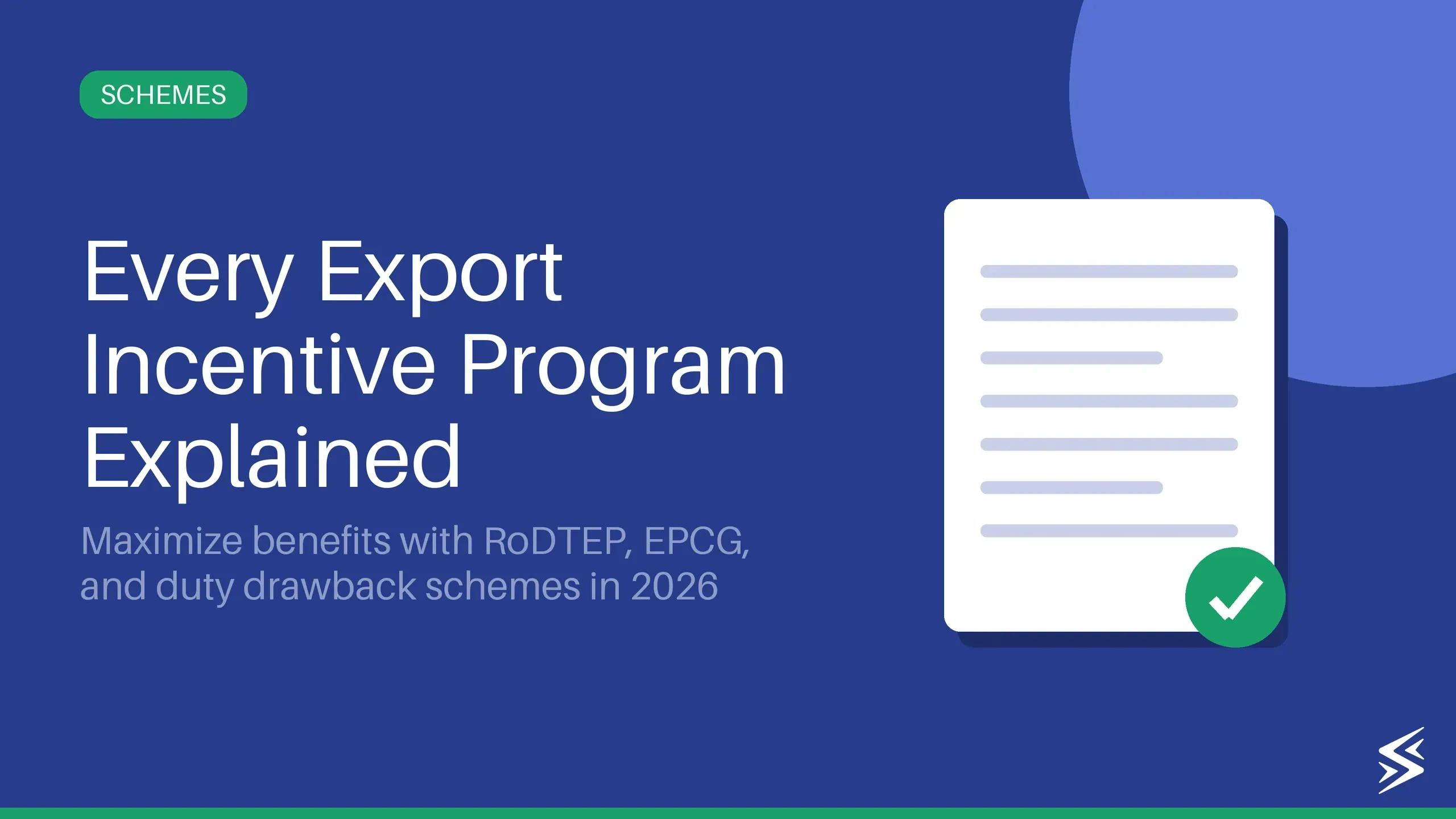 Export Promotion Schemes in India